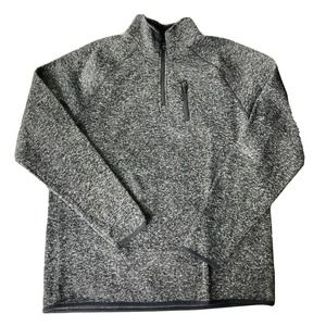 Lee Sweater Sz L Regular Fit Soft Durable Pullover 1/4 Zip Grey Fall Mens Casual